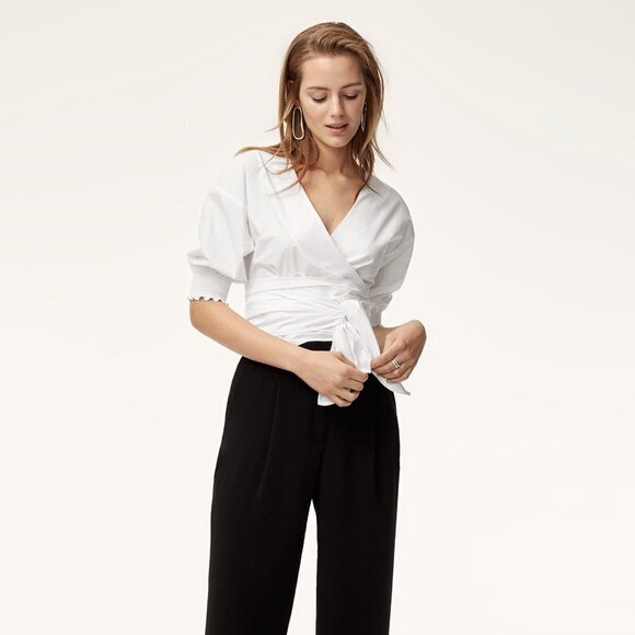 BABATON | Aritzia Thenardier Wrap Blouse Top | Sz. XXS - Picture 1 of 6